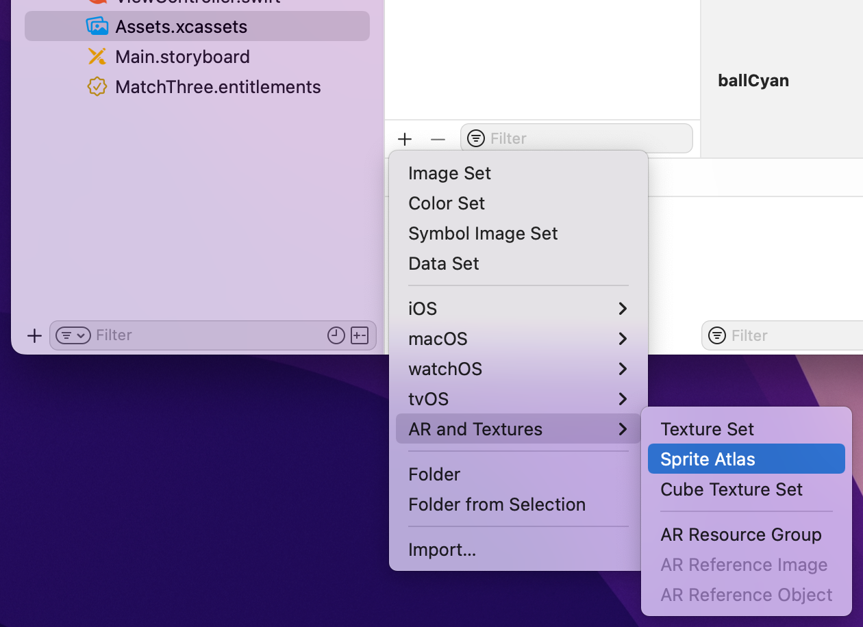 Please click Assets.xcassets > + > AR and Textures > Sprite Atlas.