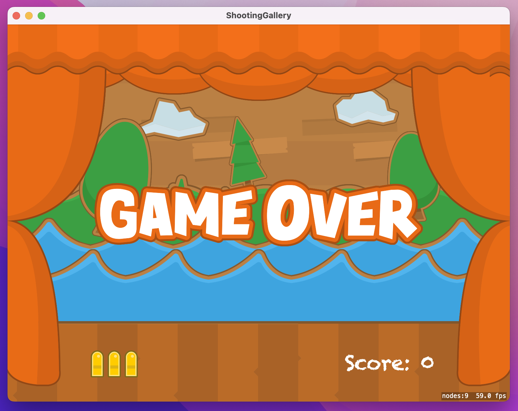 'Game Over' overlaid on the game window.