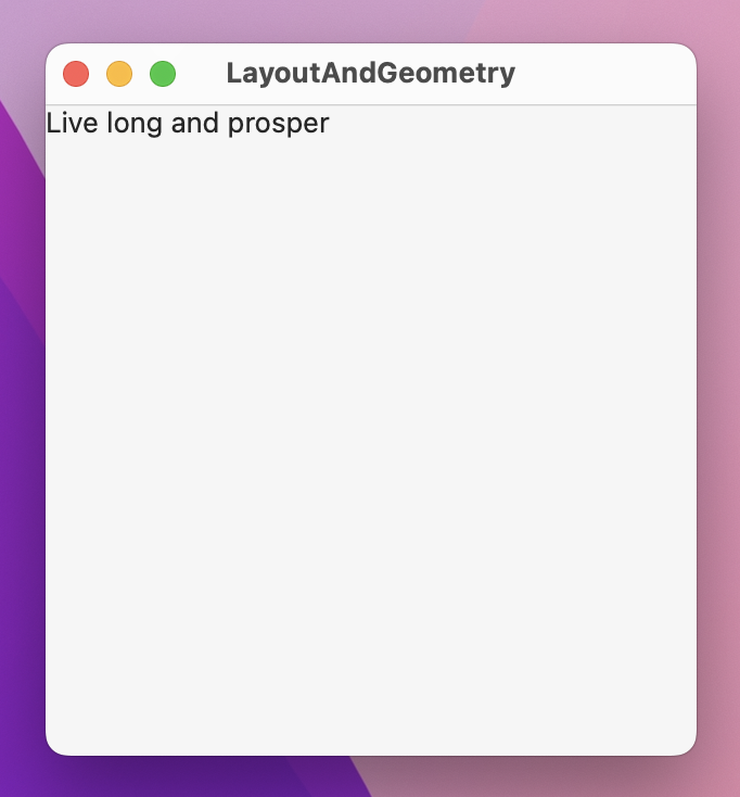 A square window with 'Live long and prosper' in the top left.