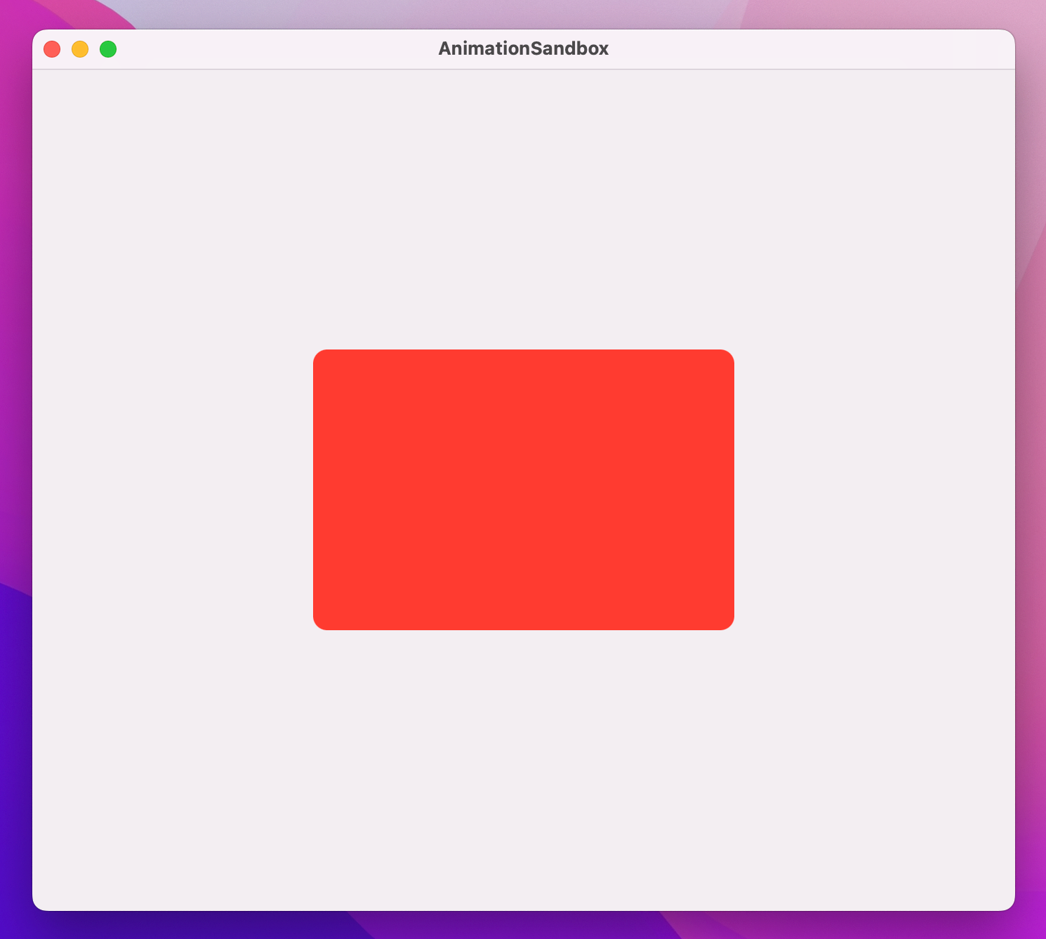 A red card in the middle of a window.