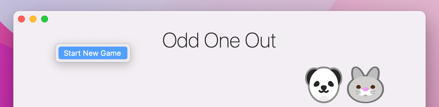 Our 'Start New Game' context menu can be activated by right-clicking blank space.