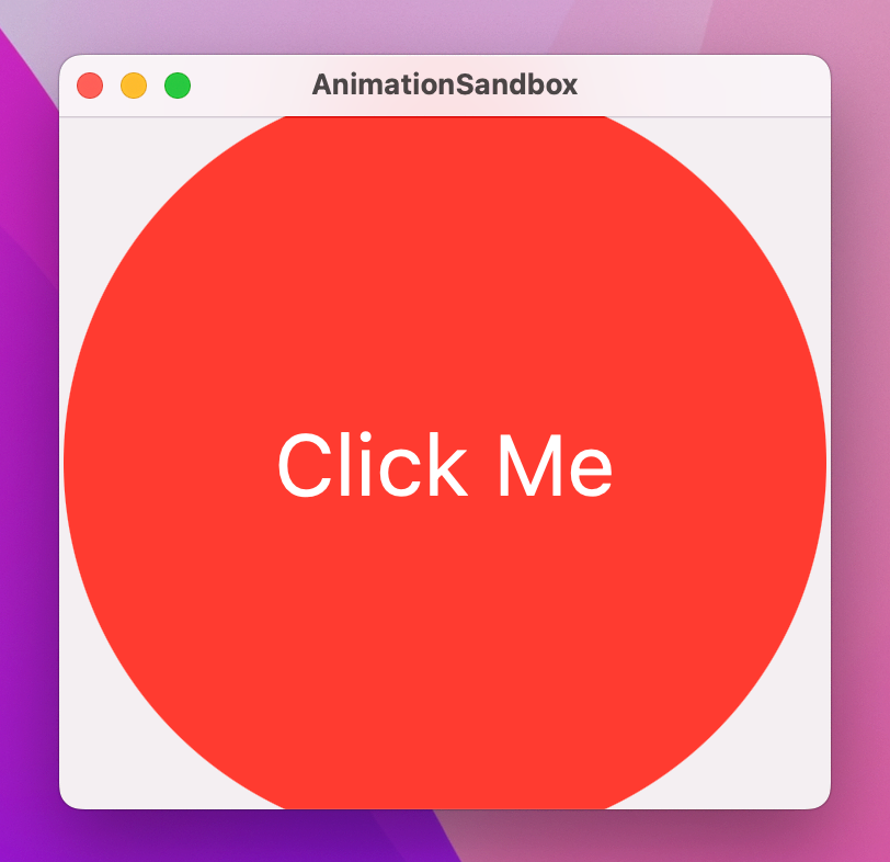 A very large red circle reading Click Me in white.