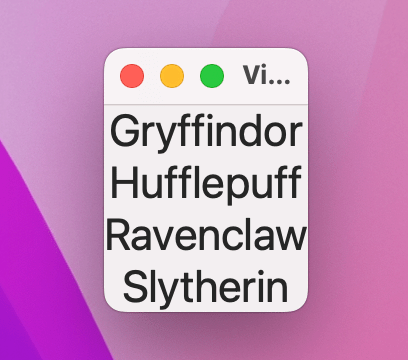 A vertical stack of 4 strings, all of which are in a large title font.