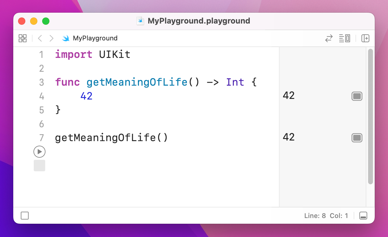 A function with an implied `return`.