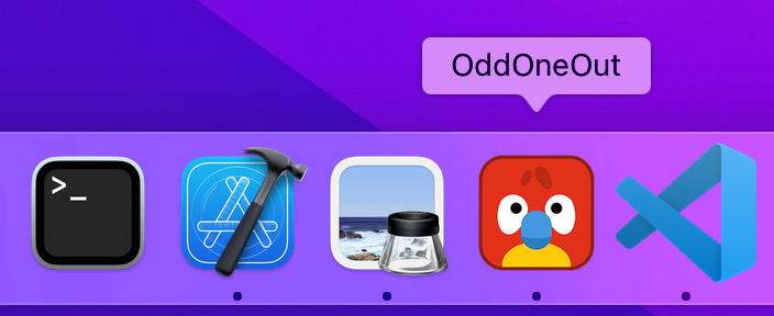 The macOS dock with several squircle-shaped icons, including ours!