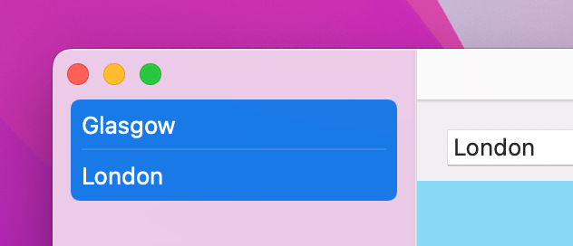 A list with both items selected.