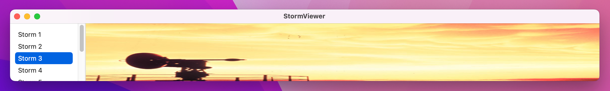 A list and a squashed image.