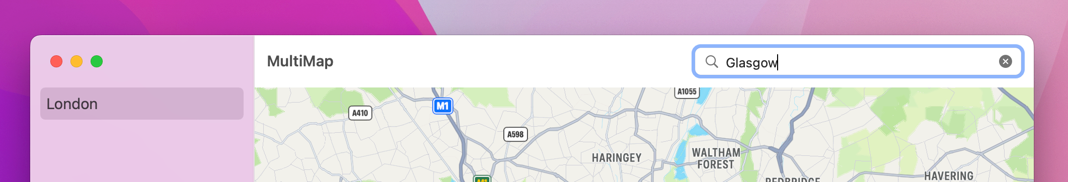 Our window has a search box in the top-right corner.