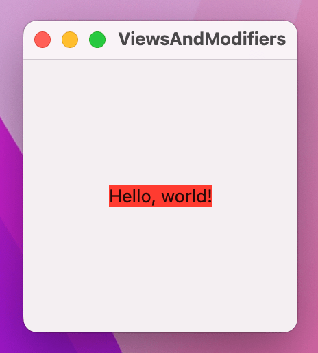 The red background only appears around the text, not filling the 200 by 200 square.